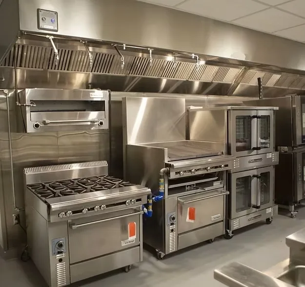 Stainless-steel commercial kitchen gas equipment